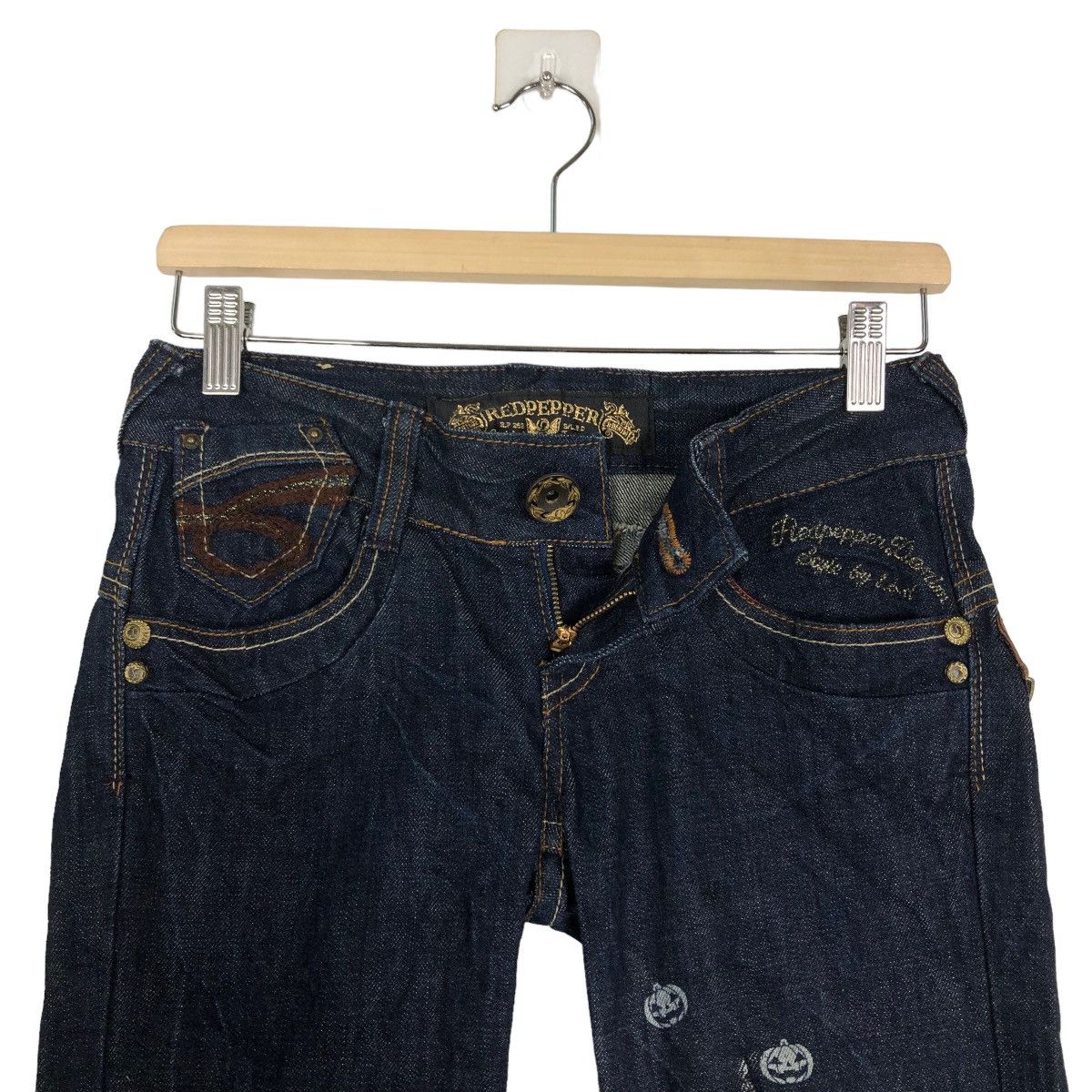 Japanese Brand 🔥Rare Punk Style Half Cut Denim Jeans Red Pepper Japan & Co Size US 26 / EU 42 - 12 Thumbnail