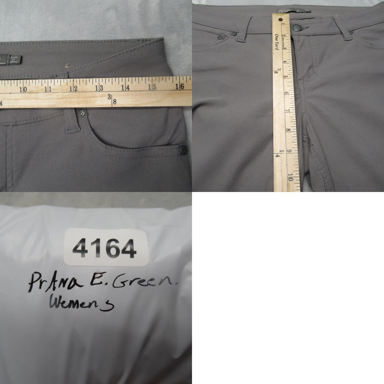 Prana prAna Brenna Moto Pants Women 6 Gray Stretch Skinny Zip Fly Mid Rise Rain Nylon Size 28" / US 6 / IT 42 - 10 Thumbnail