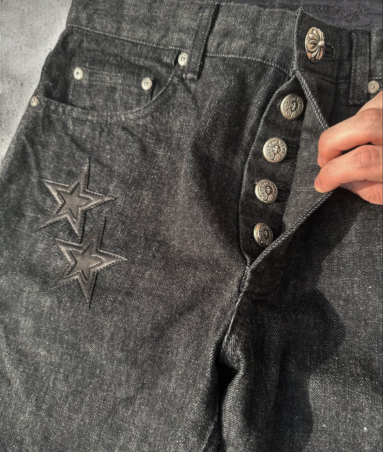 Chrome Hearts Chrome Hearts Star Patch Raw Denim Jeans Size US 31 - 5 Thumbnail