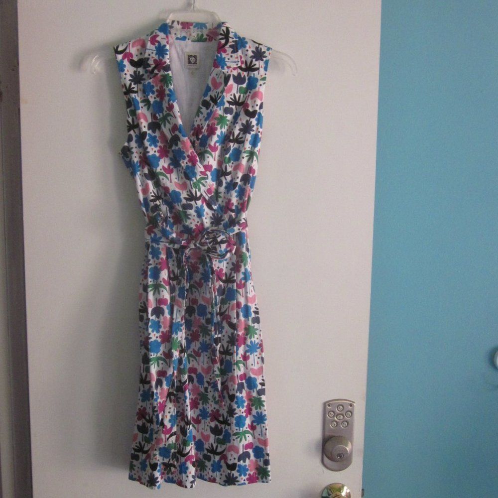 Anne Klein Anne Klein Floral Cotton Dress Size 4 Size S / US 4 / IT 40 - 6 Thumbnail