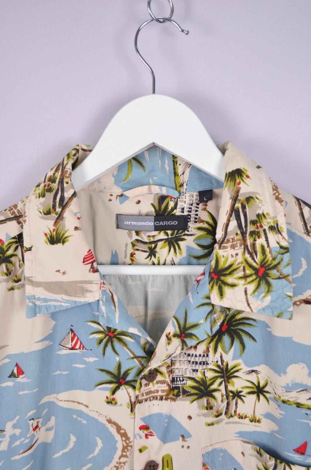 Designer Vintage Armando Cargo Aloha Hawaiian Shirt Size L Size US L / EU 52-54 / 3 - 3 Thumbnail