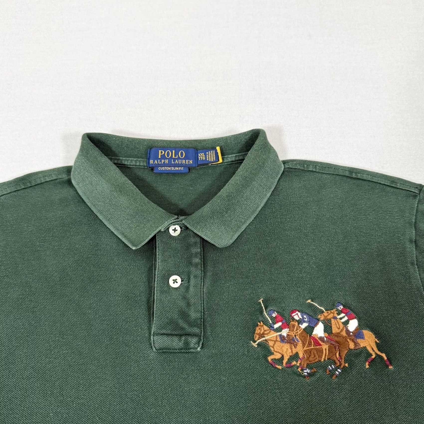 Polo Ralph Lauren Polo Ralph Lauren Shirt Mens 2XL Green Custom Slim Fit Polo Short Sleeve Slim Fit Casual Golf Preppy Size US XXL / EU 58 / 5 - 2 Thumbnail