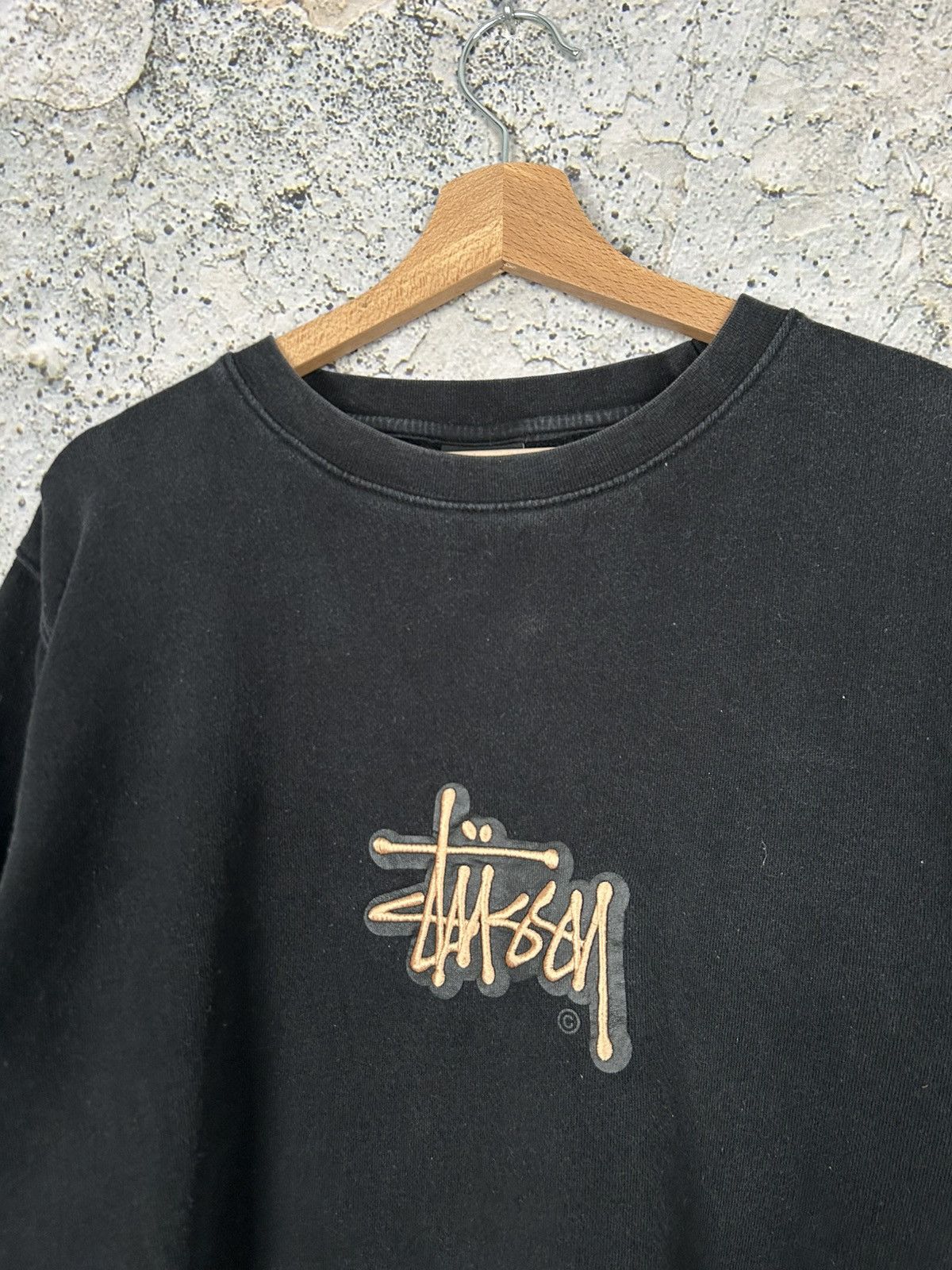 Stussy Vintage Stussy Made in USA Black Baggy Crewneck 90s Rare Size US L / EU 52-54 / 3 - 3 Thumbnail