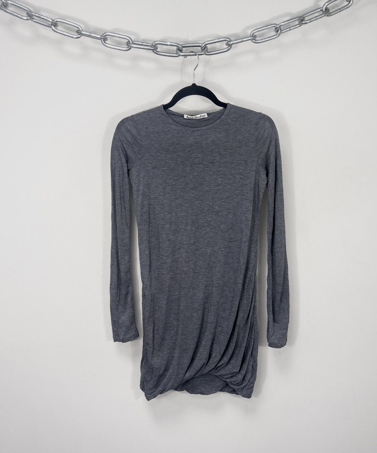Acne Studios Acne Studios Emilia AW15 Women’s Grey Draped Mini Dress Size XS / US 0-2 / IT 36-38 - 1 Thumbnail