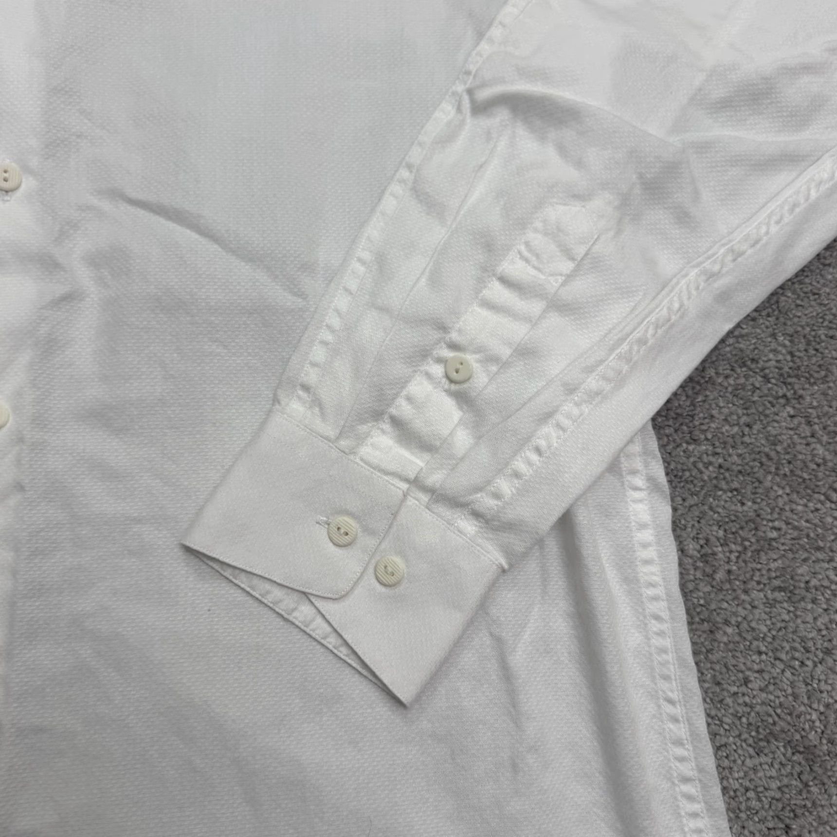 Prince Jhane Barnes 90s Dress Shirt Mens Medium White 100% Cotton Casual Work Size 40R - 4 Thumbnail