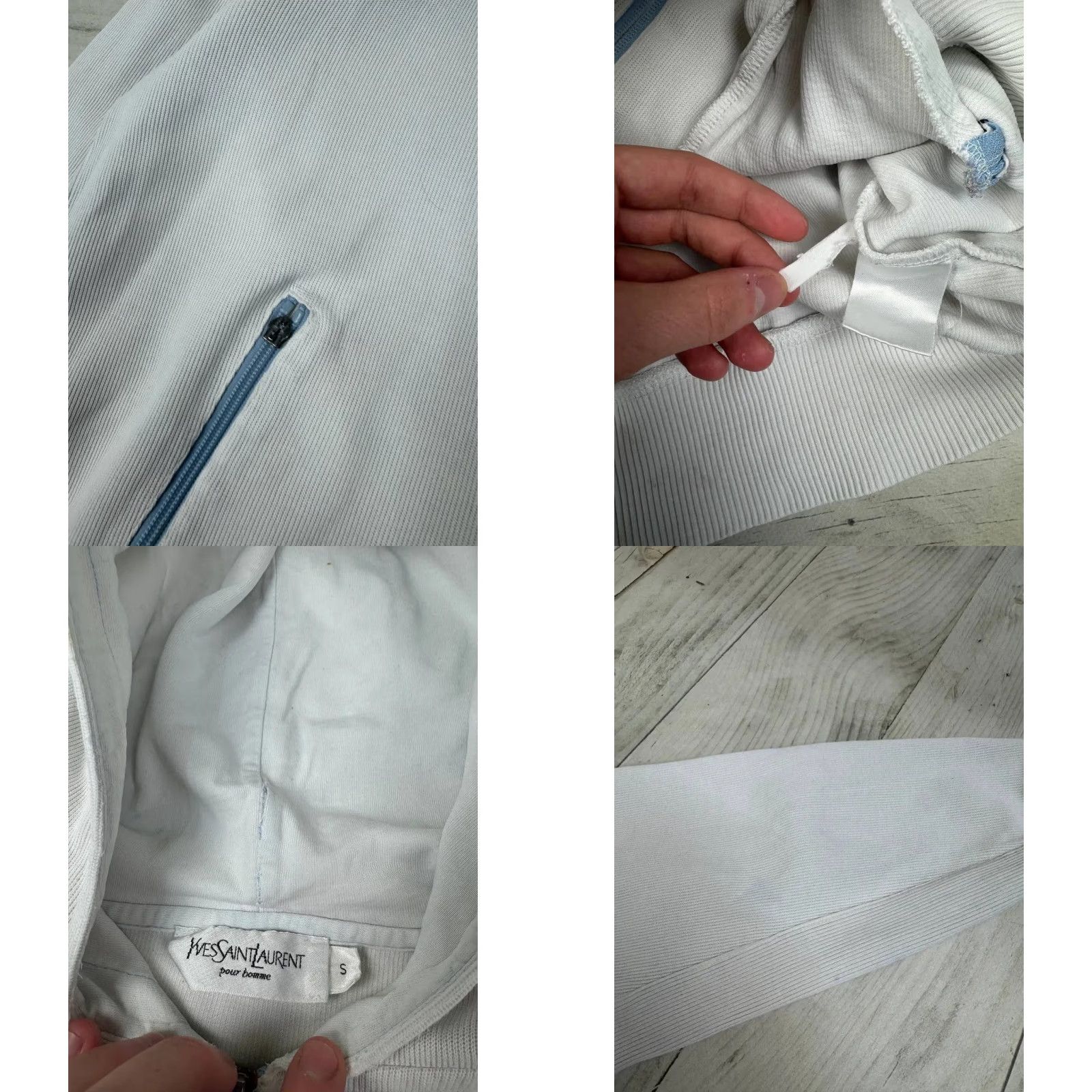 Yves Saint Laurent YSL Zip Up Hoodie Men SZ S White Shirt Hoodie Logo Size US S / EU 44-46 / 1 - 8 Thumbnail