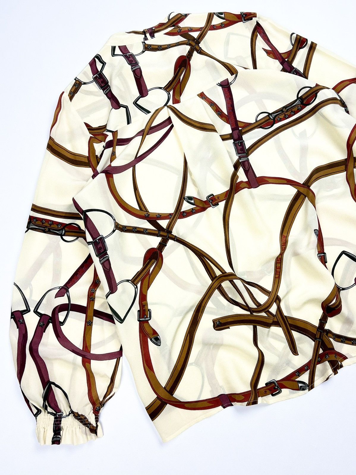 Marella Marella Silk Blouse Scarf Print Equestrian Hermes Style Size L / US 10 / IT 46 - 11 Thumbnail