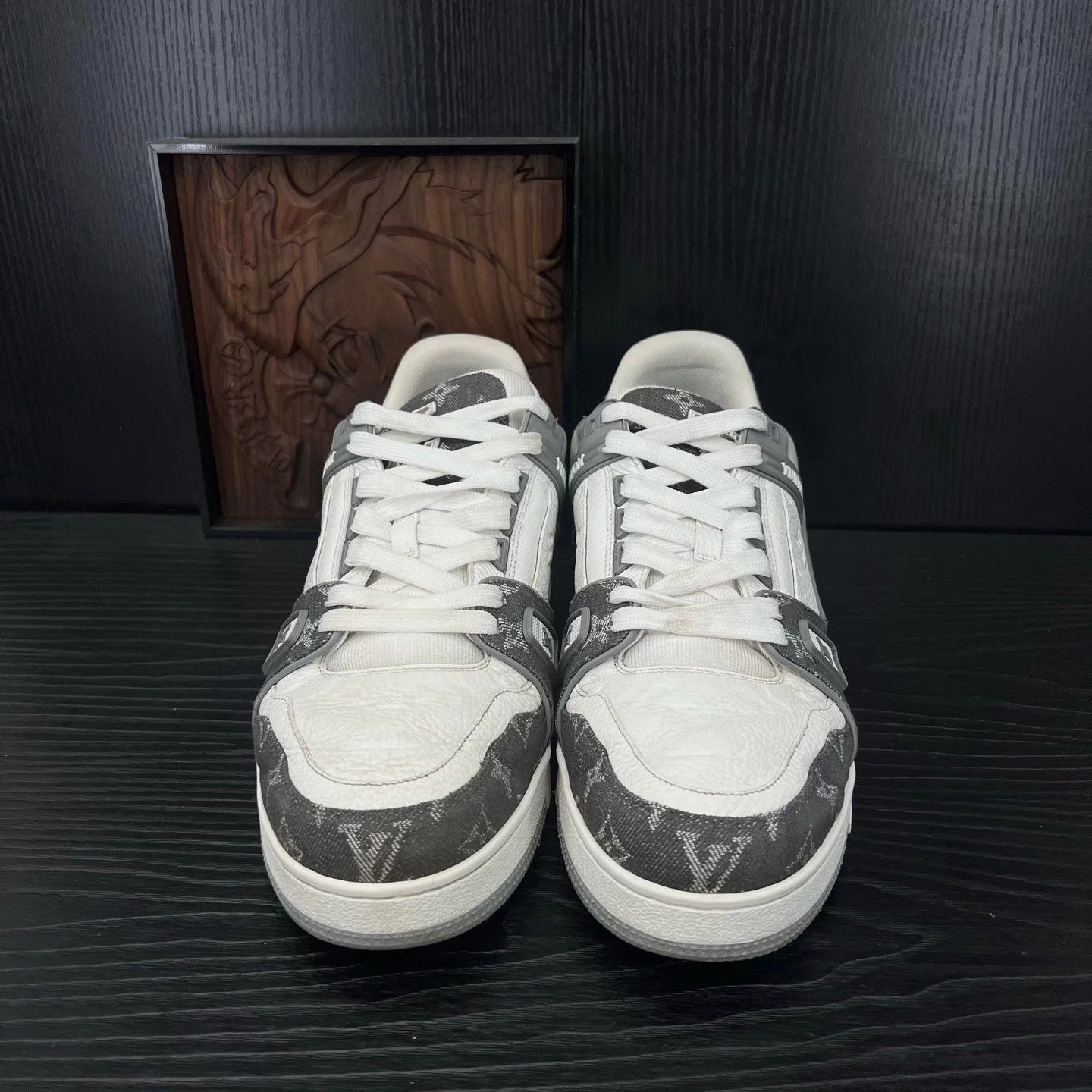 Louis Vuitton LV Trainer White Gray Denim 44 Size US 11 / EU 44 - 5 Thumbnail