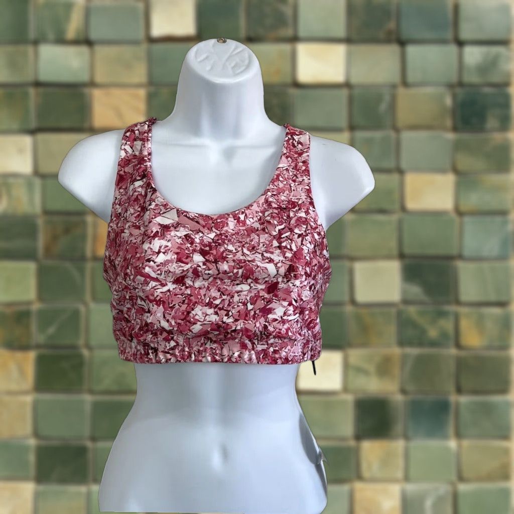 Vintage Pineapple Sports Bra Pink Women Medium Activewear
