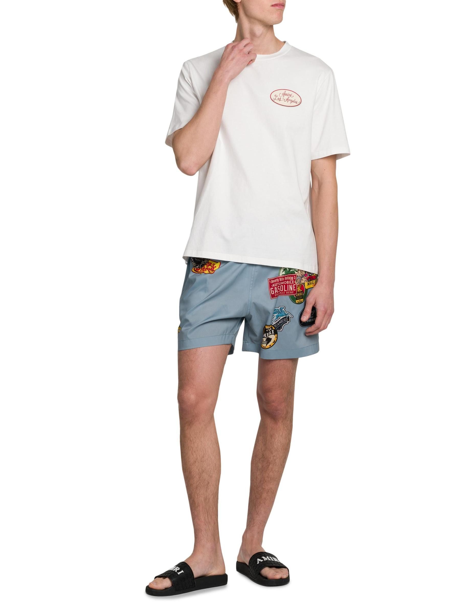 Amiri os11x1225 Station Patch Cotton Crewneck T-Shirt in White Size US L / EU 52-54 / 3 - 6 Thumbnail