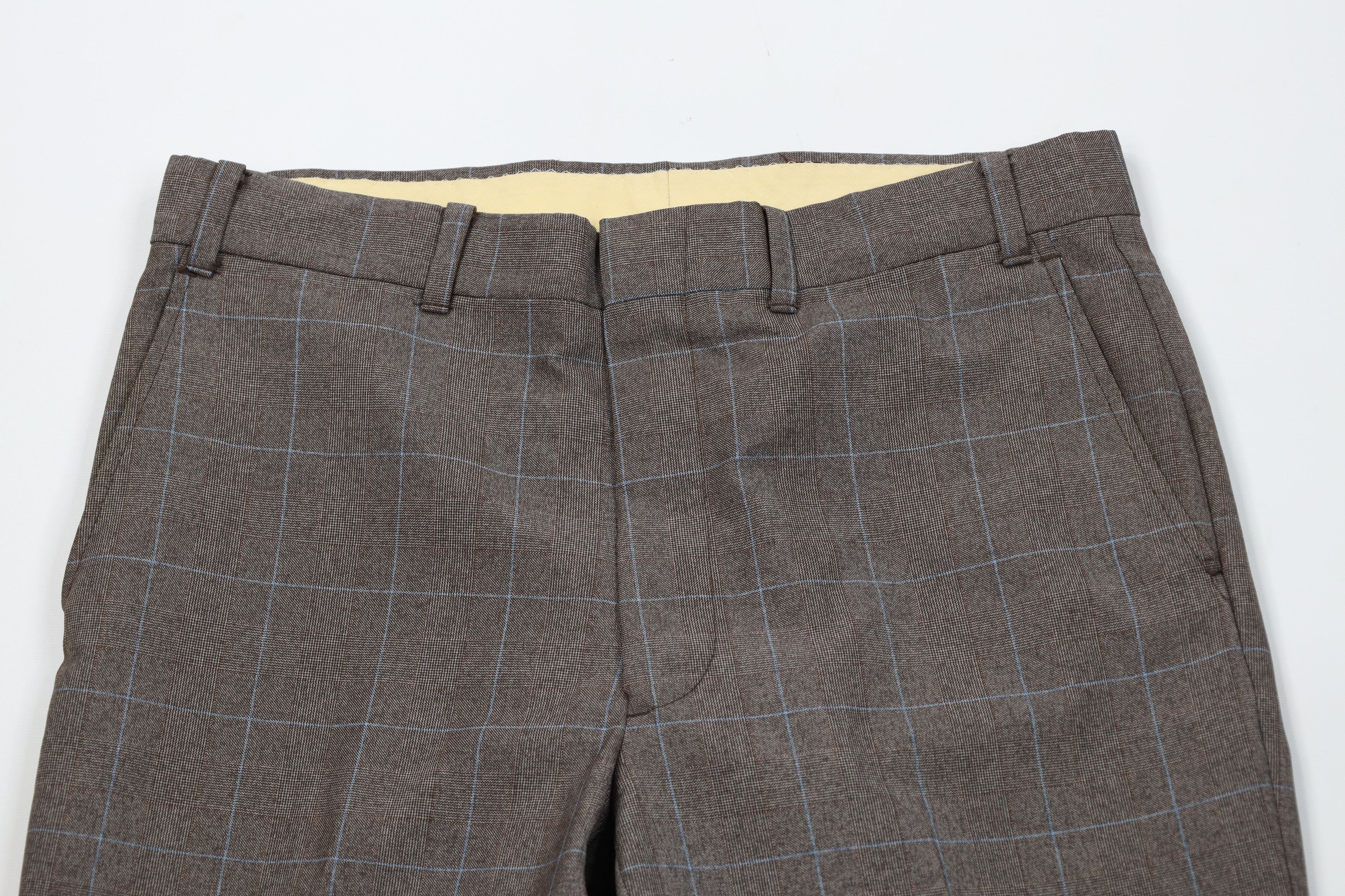 Vintage Vintage 70s Streetwear Plaid Knit Bell Bottoms Pants USA Size US 36 / EU 52 - 2 Thumbnail