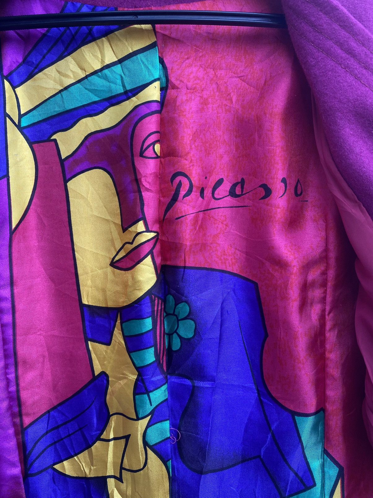 Vintage Vtg 90s Picasso art wool blazer rayon lined Size ONE SIZE - 7 Thumbnail