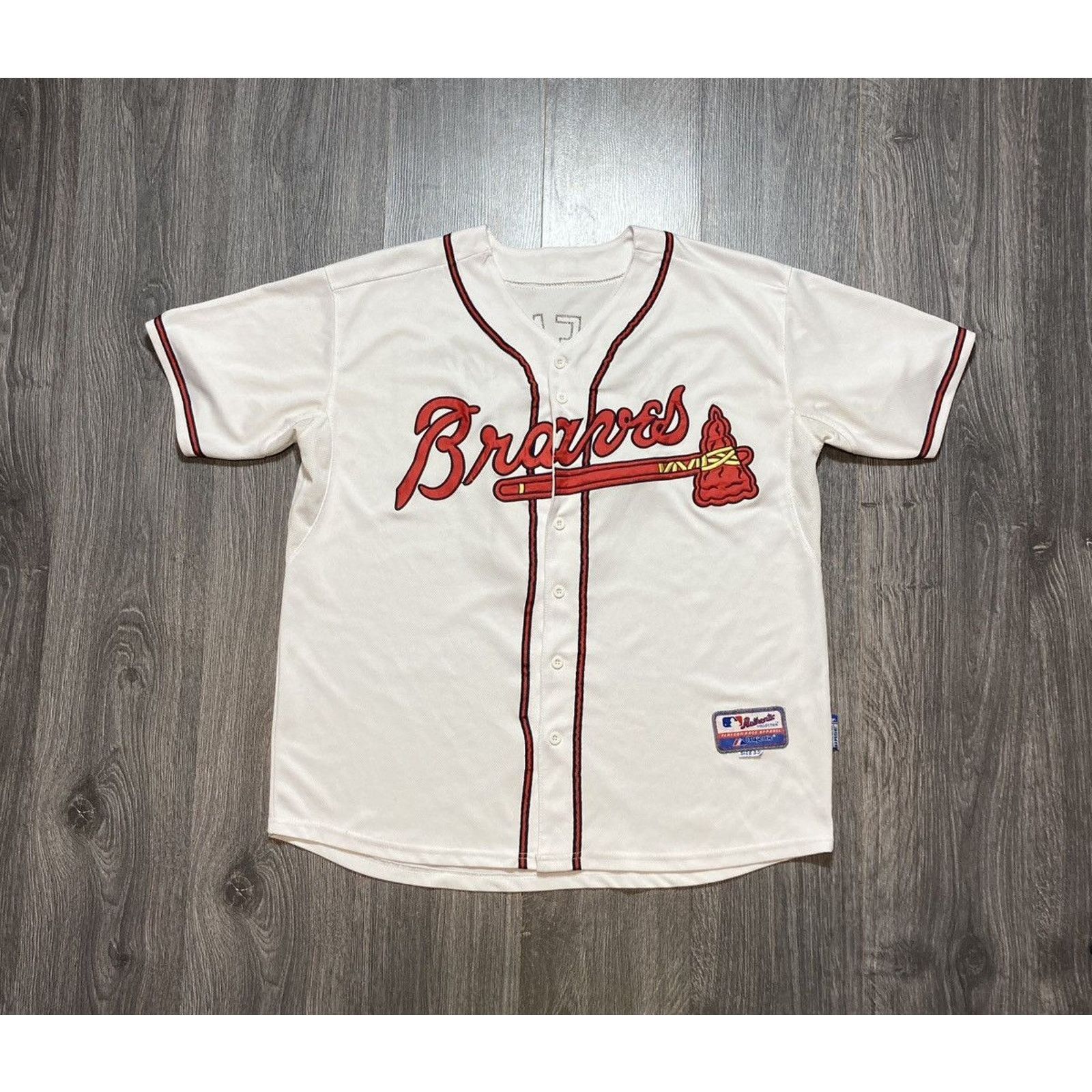 NFL × Vintage 90s Majestic Atlanta Braves Baseball Jersey Freeman Size US L / EU 52-54 / 3 - 1 Thumbnail