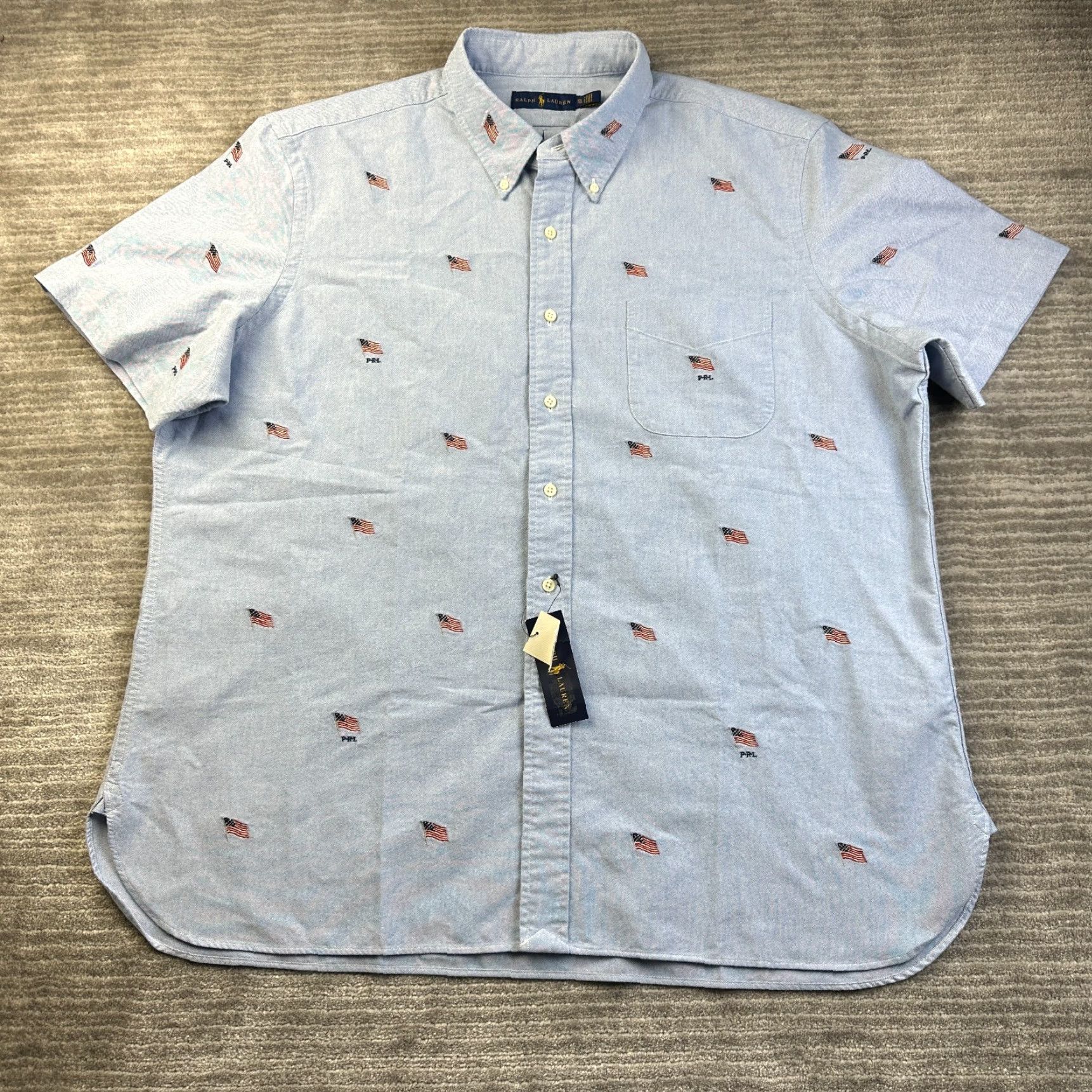 Ralph Lauren NEW Ralph Lauren Shirt Mens 2XL Blue American Flag All Over Print Size US XXL / EU 58 / 5 - 2 Thumbnail
