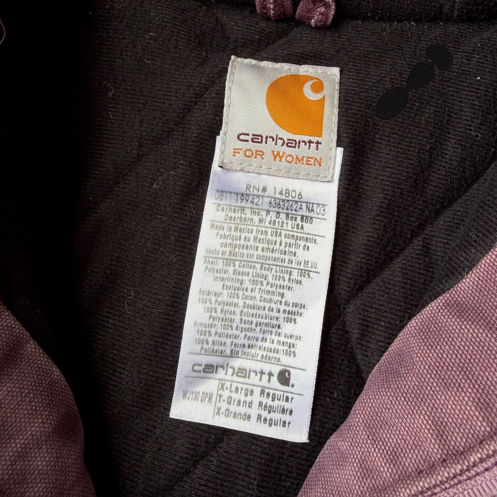 Carhartt × Vintage Carhartt WOMENS J130 DPM purple hooded work wear jacket Size US XL / EU 56 / 4 - 5 Thumbnail