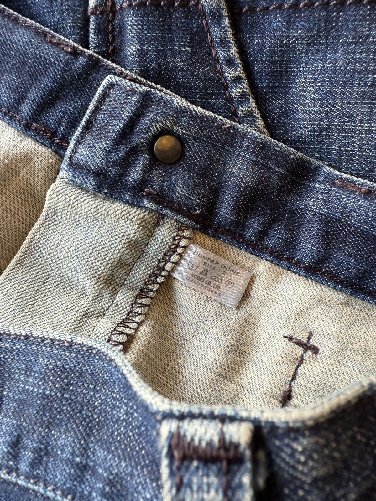 Number (N)ine Number Nine A/W 2000 “Redisun” Distressed Bush Denim Pant Size US 32 / EU 48 - 5 Thumbnail