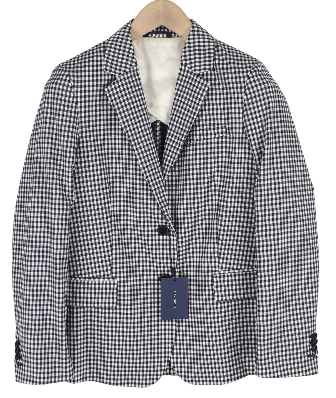 Gant GINGHAM STRETCH EU38 Blue Plaid Notch Blazer 85312 Size M / US 6-8 / IT 42-44 - 1 Thumbnail