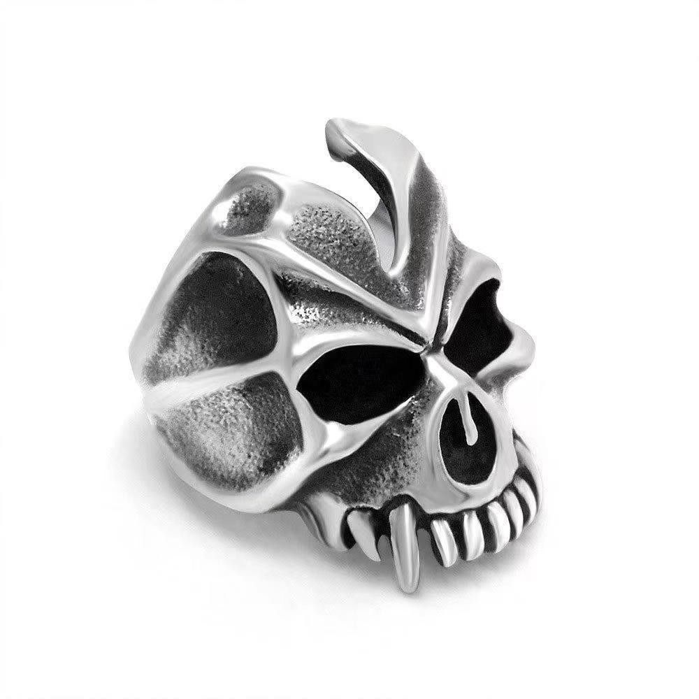 Jewelry Skull Retro Jewelry Rings Open Size Chrome Ring (Size 7-13) Size ONE SIZE - 4 Thumbnail