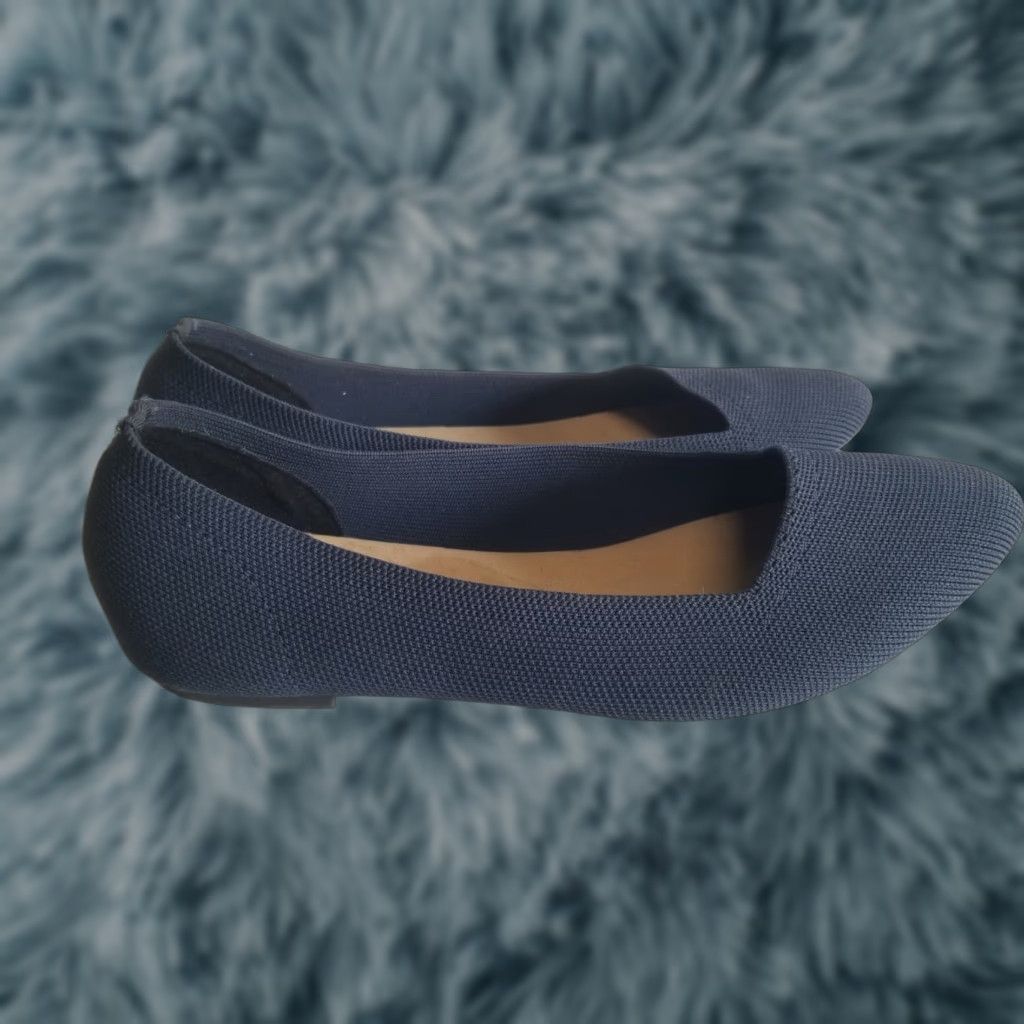 Vintage Jellypop Loafers Women's Size 8 Navy Blue Textile Pointed Toe Block Heel 1-1.9 in Size US 8 / IT 38 - 1 Thumbnail