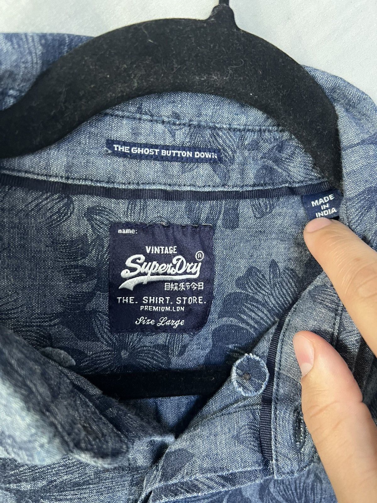 Superdry Superdry Denim Floral Button-Up Casual Button-Down Shirt Size US L / EU 52-54 / 3 - 4 Thumbnail