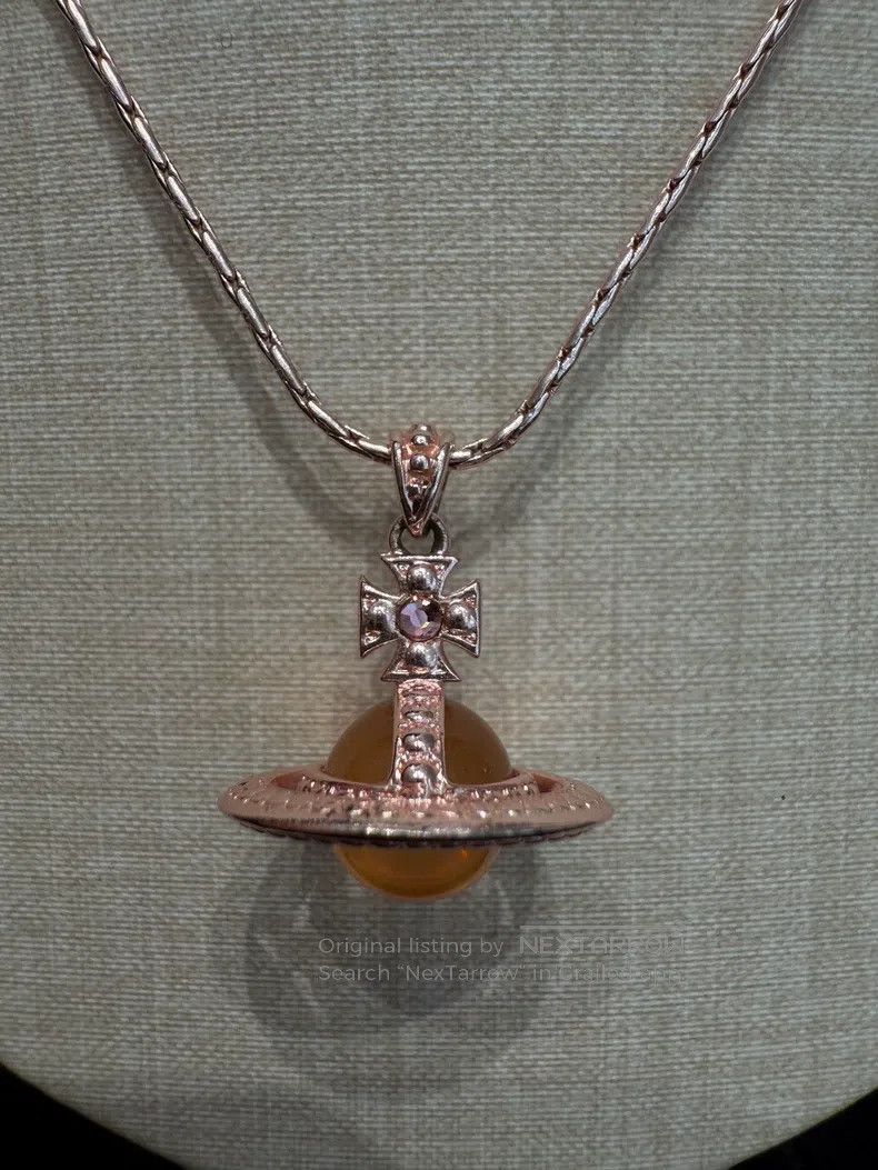 Vivienne Westwood Vivienne Westwood Pink Orb Planet Necklace Size ONE SIZE - 4 Thumbnail