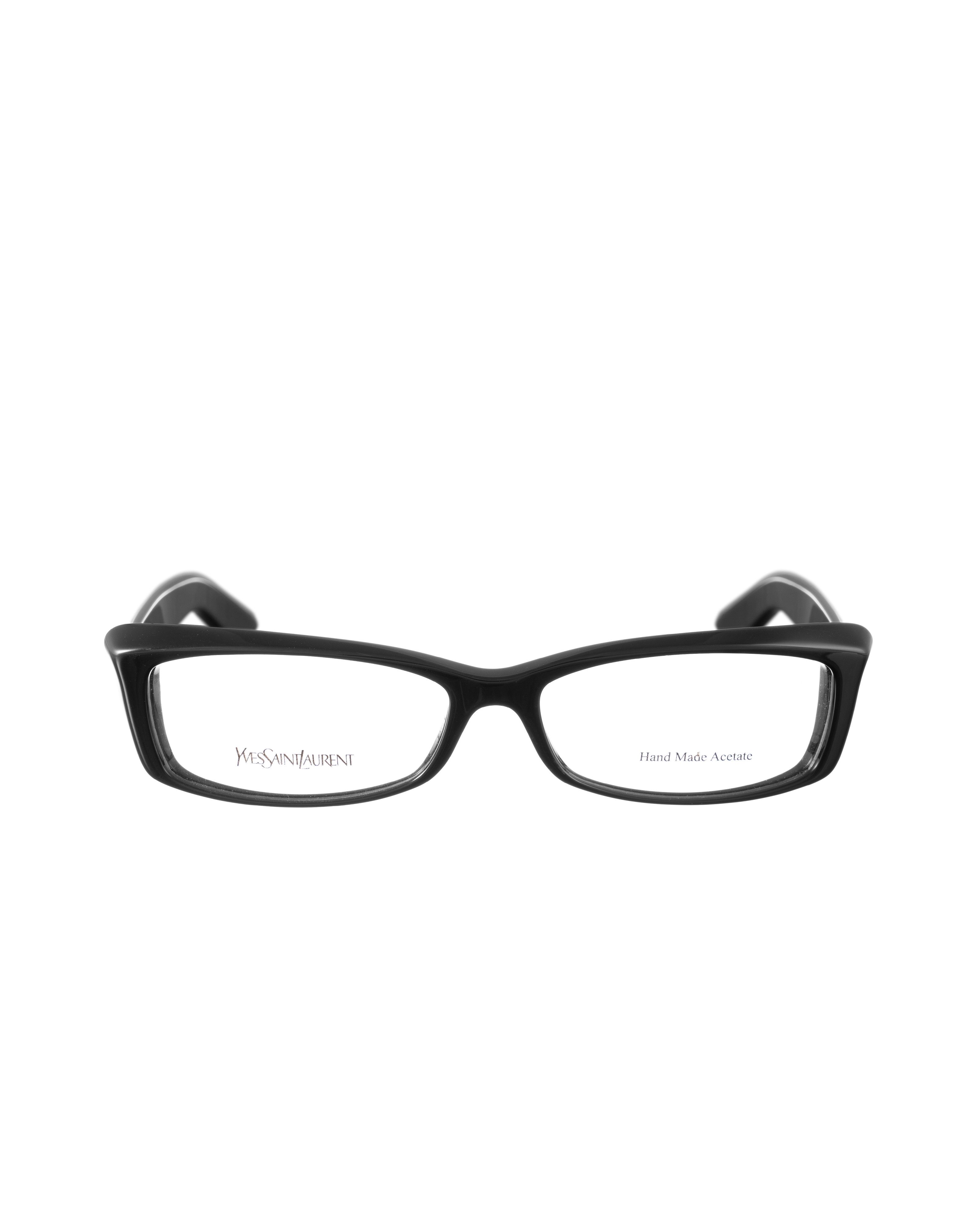 Yves Saint Laurent Yves Saint Laurent 00s Cat Eye Black Glasses with Gold Logo Size ONE SIZE - 1 Thumbnail