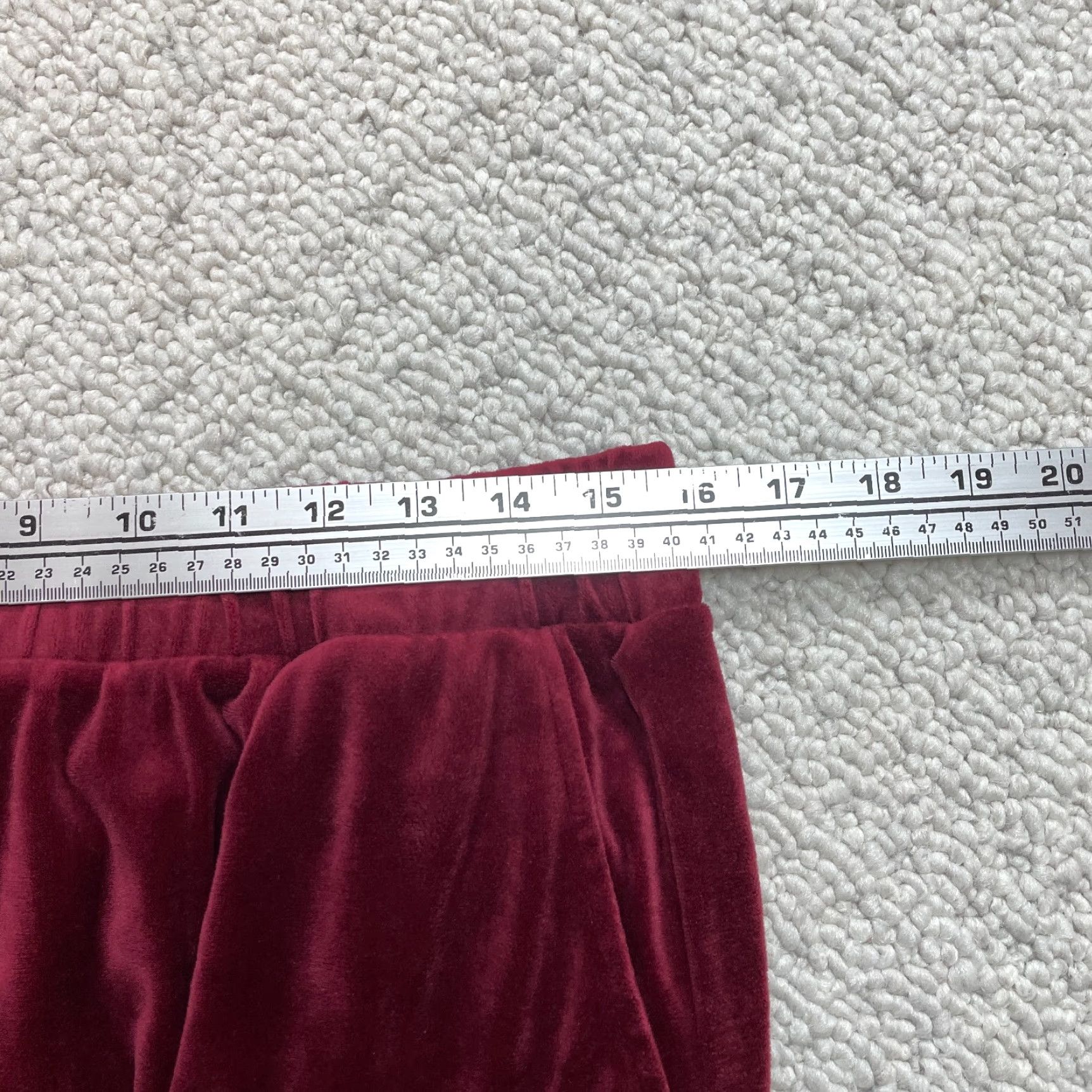 Velvet Suzette Red Velvet Jogger Sweatpants Womens XL Pockets Stretch Elastic 32x24 Tapered Regular Inseam 24 in Color Red Size 40" / US 18 - 6 Thumbnail