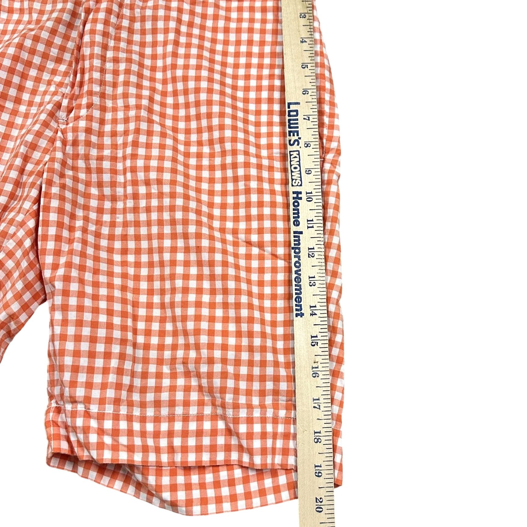 Polo Ralph Lauren Polo Ralph Lauren Shorts Mens 33 Orange White Suffield Short Gingham Cotton Size US XS / EU 42 / 0 - 6 Thumbnail