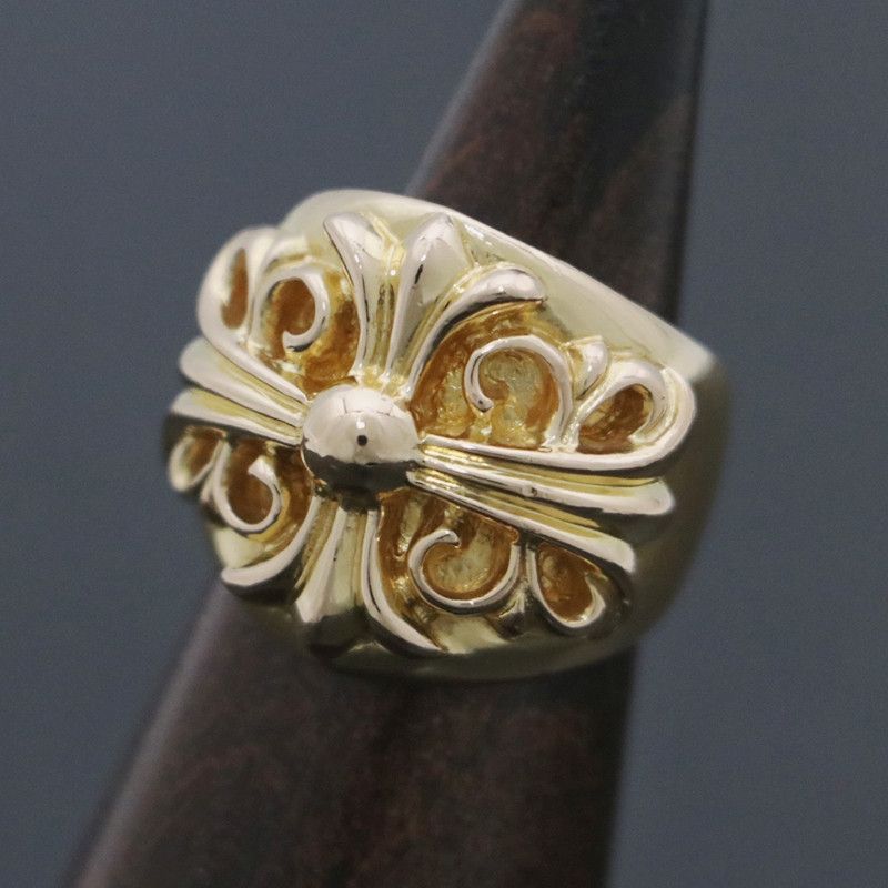 image of Chrome Hearts 22K Keeper Ring in Gold, Men's