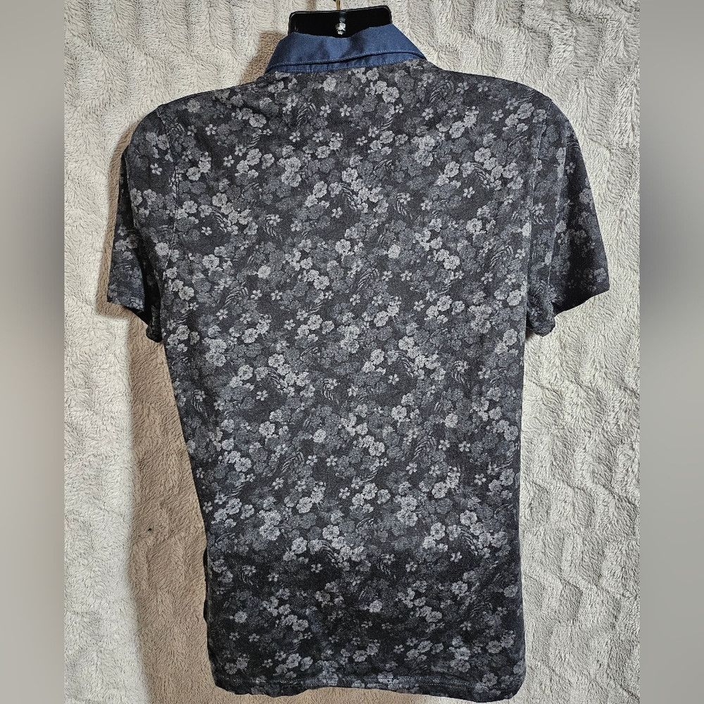 Ted Baker Ted Baker Mens Polo Shirt Black Gray Floral 5 Large Size US L / EU 52-54 / 3 - 5 Thumbnail
