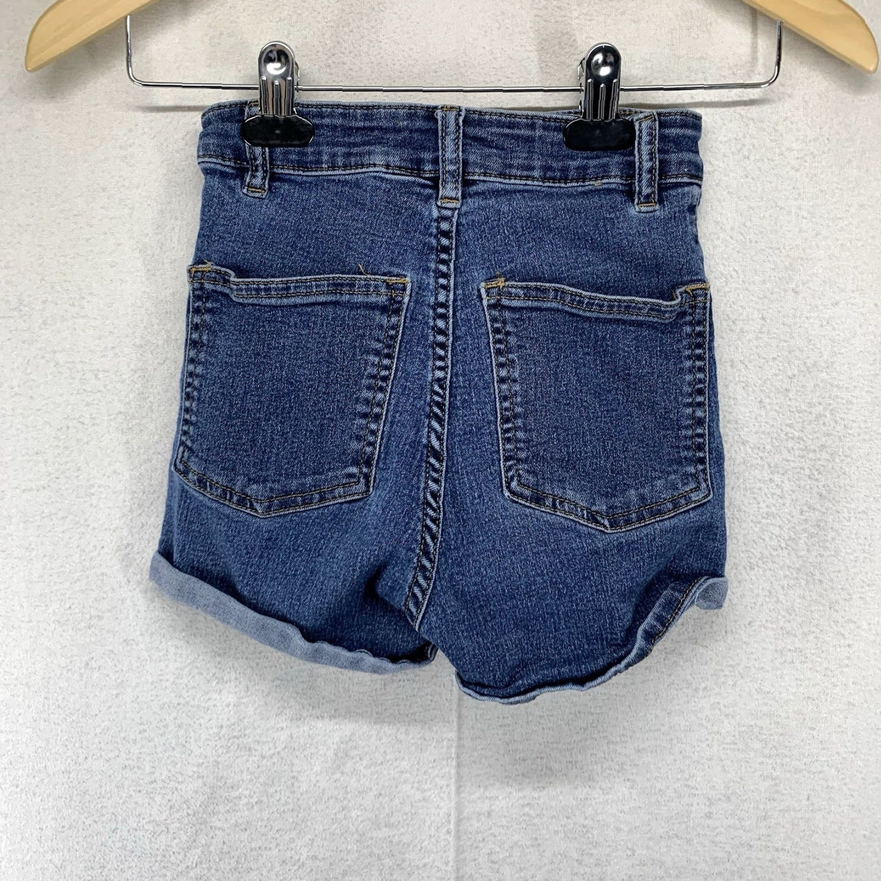 H&M VINTAGE H&M Divided Women's High-Rise Denim Shorts Stretch Cotton Casual Holiday Beach US 4 Size 27" / US 4 / IT 40 - 2 Thumbnail
