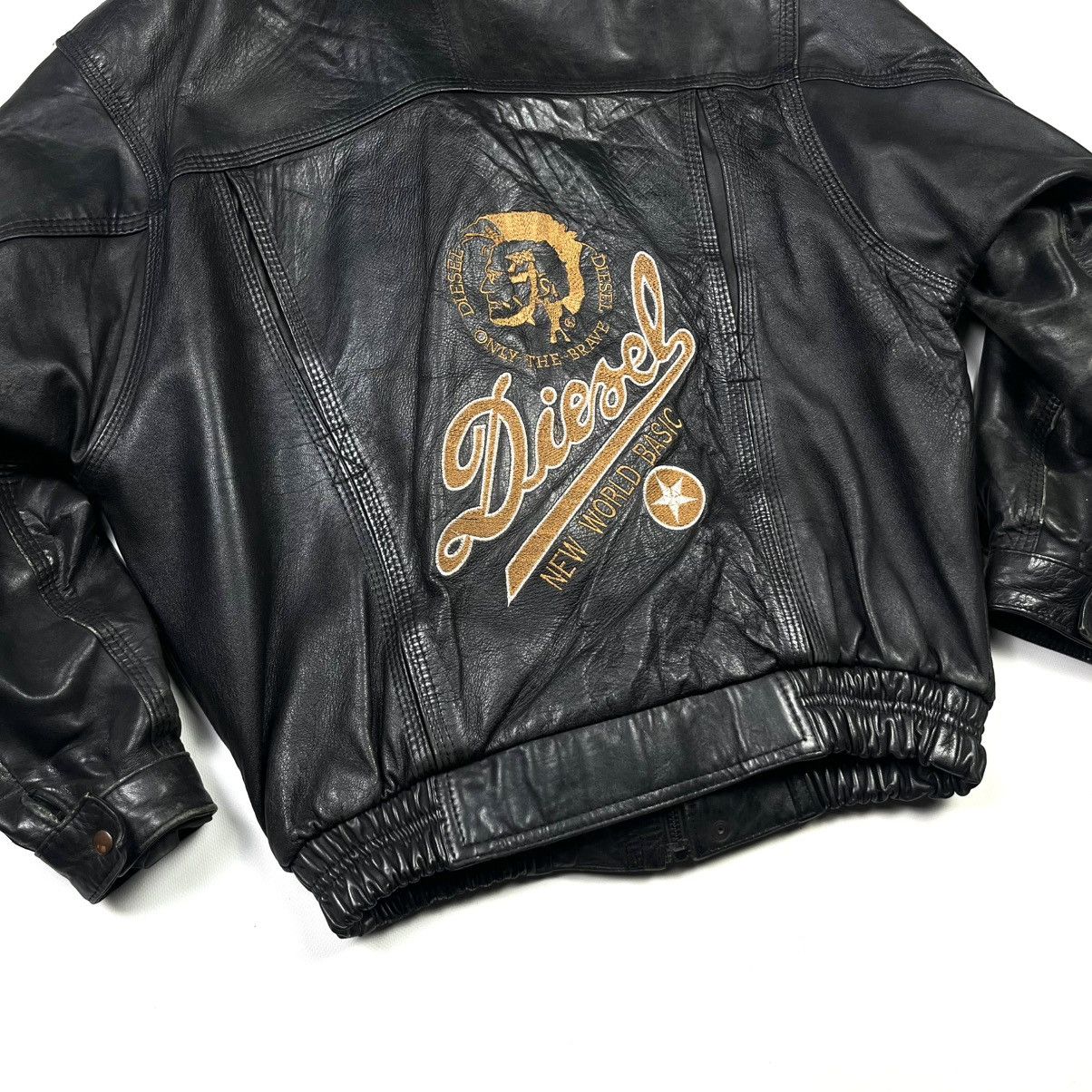 Diesel 90s Diesel Motorcycle Leather Jacket Vintage Black Size US XXL / EU 58 / 5 - 6 Thumbnail