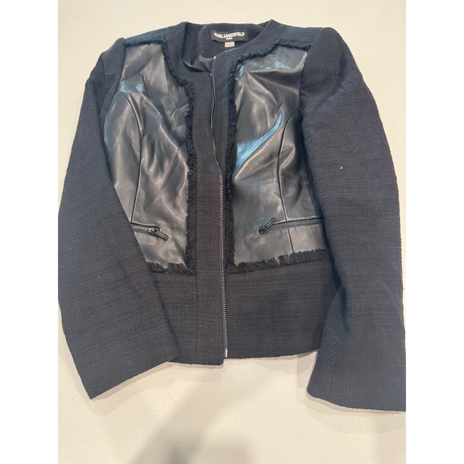 Karl Lagerfeld black textured jacket Karl Lagerfeld Paris Size M / US 6-8 / IT 42-44 - 1 Thumbnail