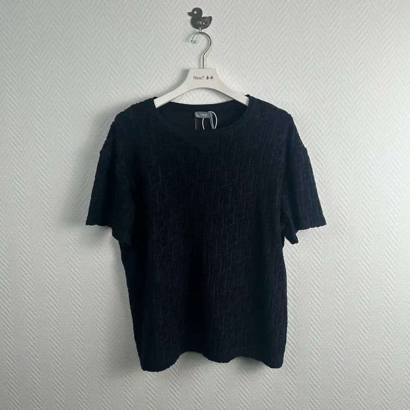 Dior Dior Black Linen Blend T-Shirt for Men 0089 Size US M / EU 48-50 / 2 - 1 Thumbnail