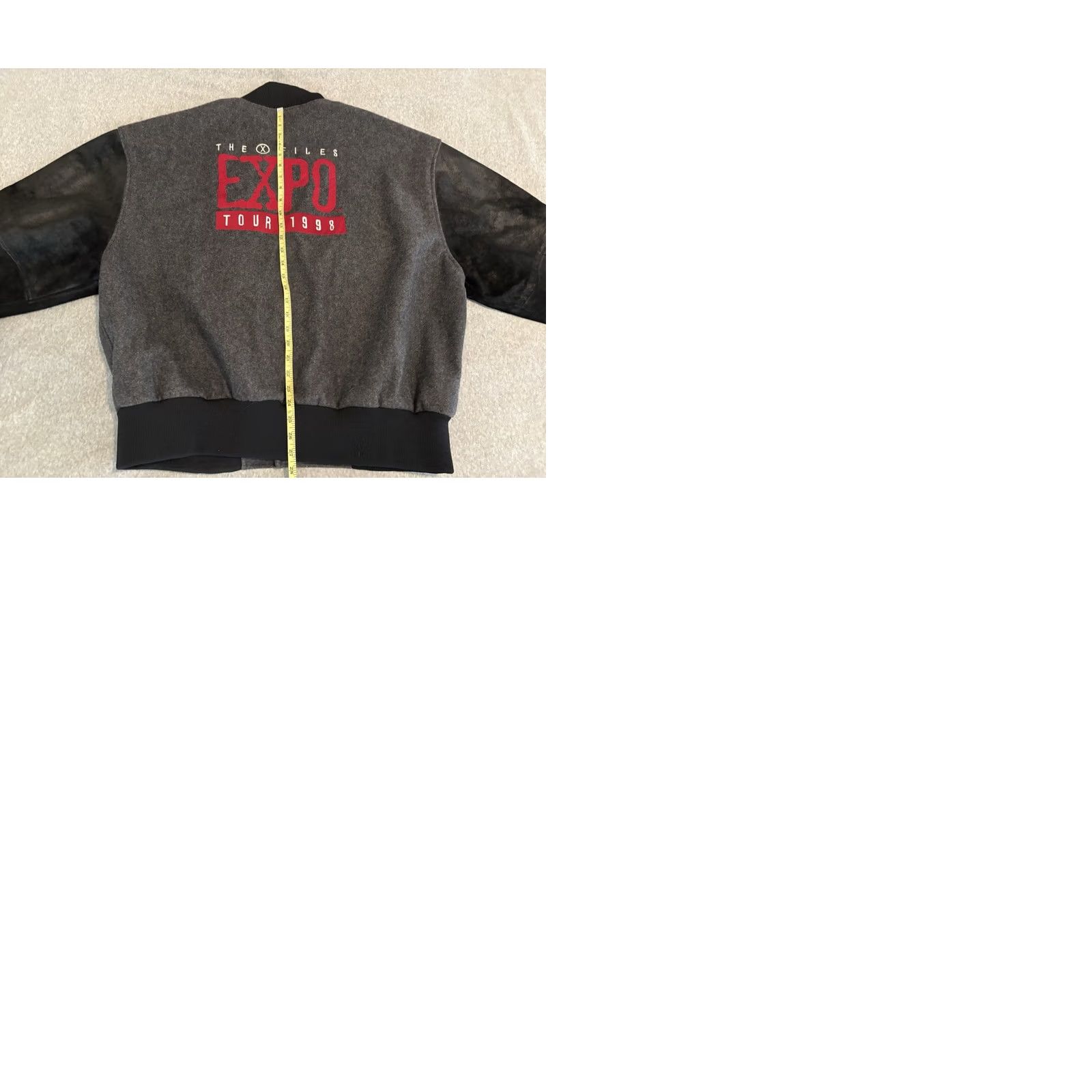 Vfiles VINTAGE The X Files Expo Tour 1998 Gray Black Wool Leather Varsity Jacket XL Men's Bomber Jacket 90s Theme Size US XL / EU 56 / 4 - 9 Thumbnail