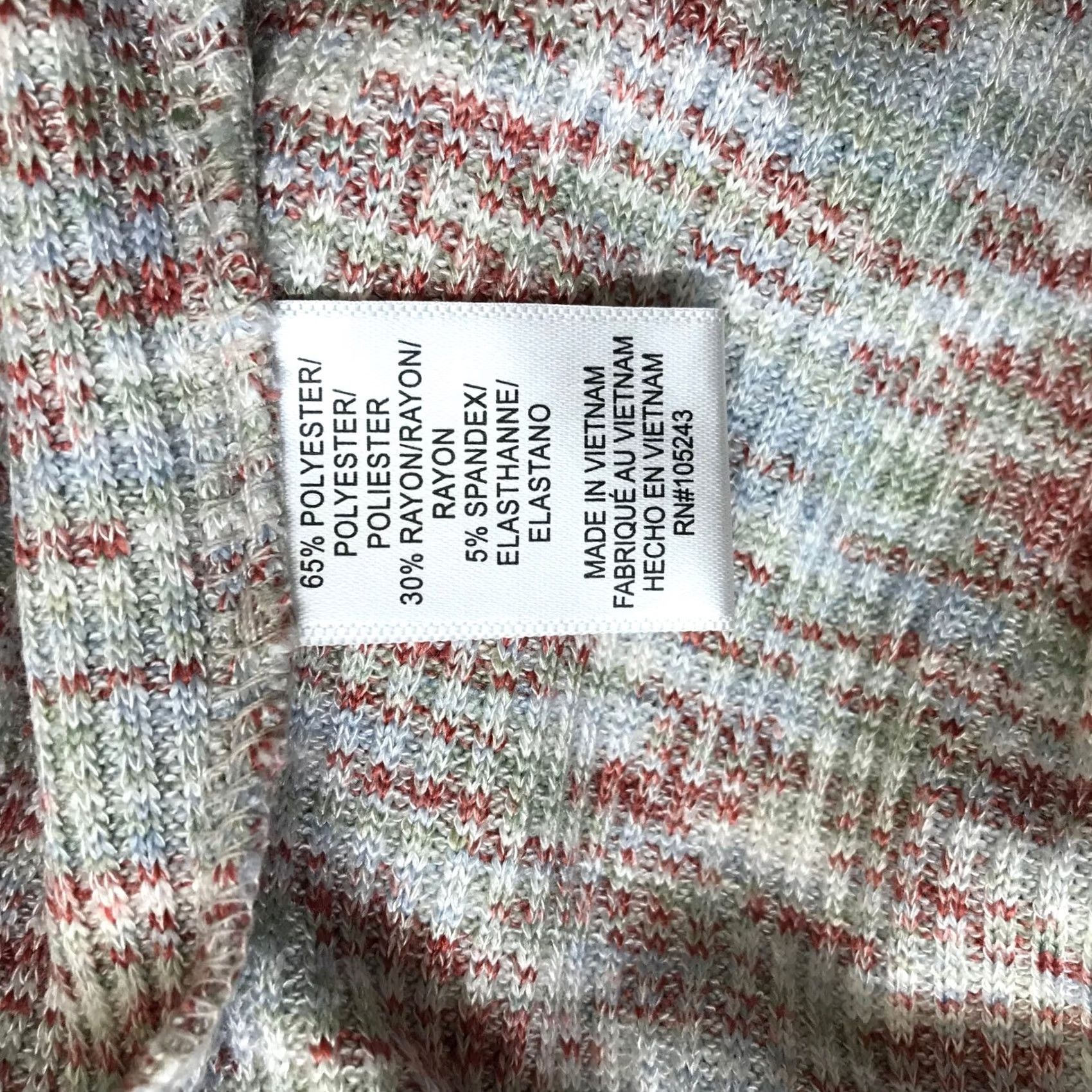 Vintage Studio B by Bobeau Women's Puff Sleeve Marled Knit Sweater XL Pullover Red Crew Neck Casual Shirt/Top Size XL / US 12-14 / IT 48-50 - 8 Thumbnail