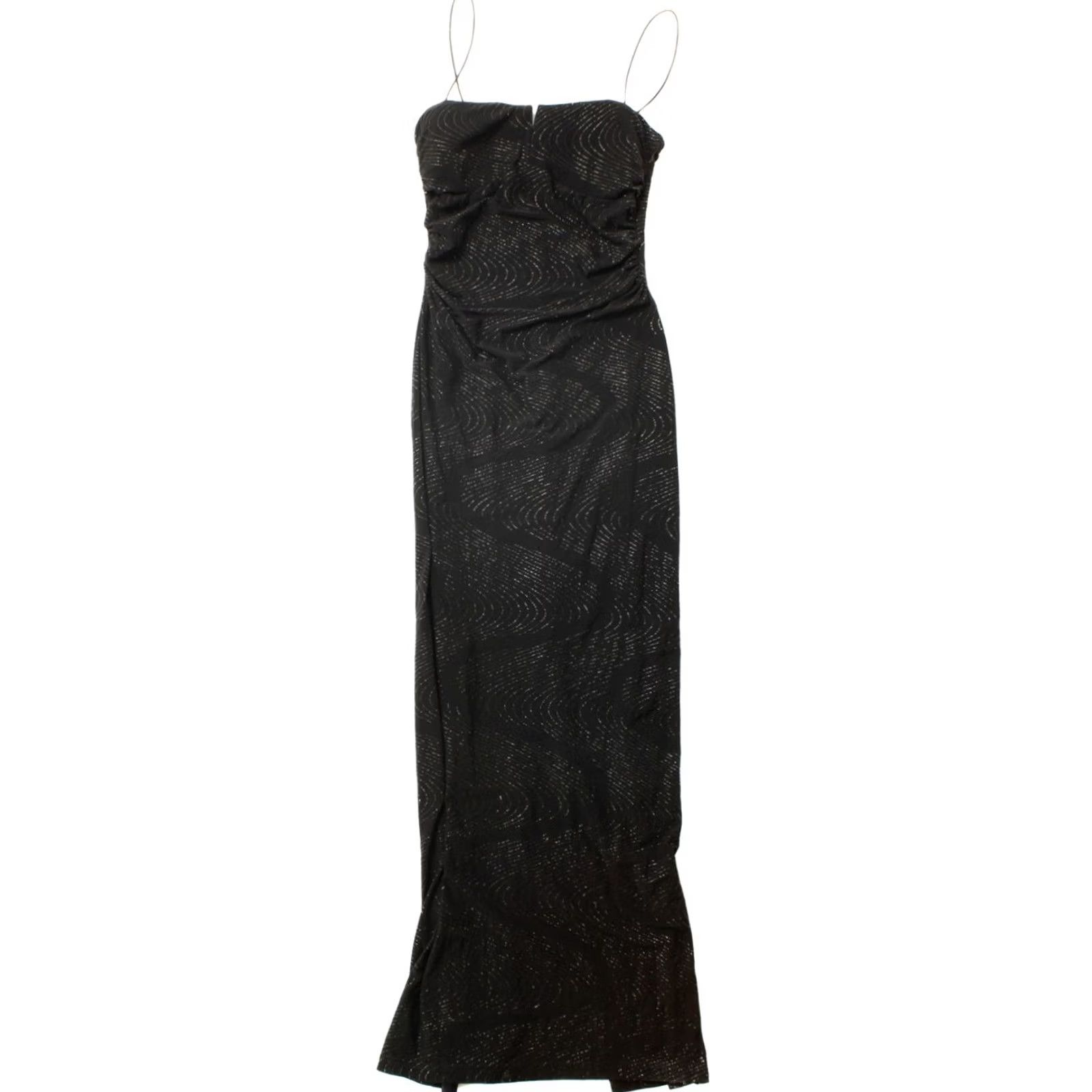 Vintage VINTAGE City Triangles Dress Black Spaghetti Strap Medium Polyester Spandex 57” Chest 14” Waist 22” Womens Size M / US 6-8 / IT 42-44 - 4 Thumbnail