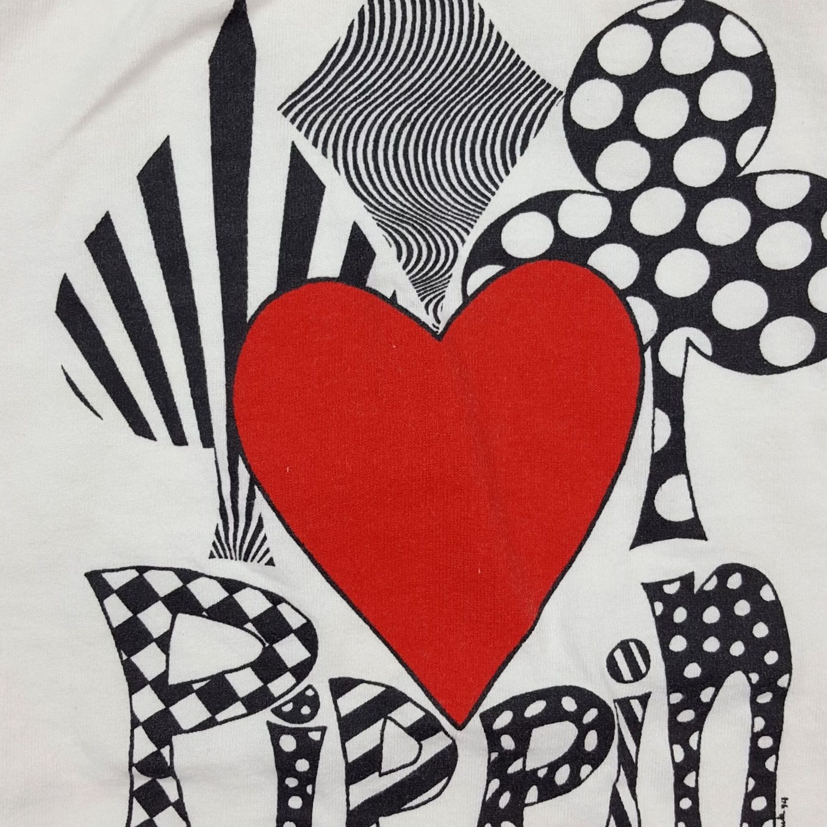 Fruit Of The Loom VINTAGE 90s Pippin Poker Black Jack Cards Men's XL T Shirt USA Casino Art Heart Retro White Cotton Fruit of the Loom Graphic Print Size US XL / EU 56 / 4 - 4 Thumbnail