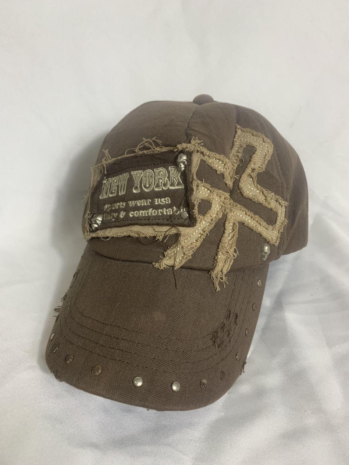 Japanese Brand Skulls NY Distressed Hats Size ONE SIZE - 6 Thumbnail
