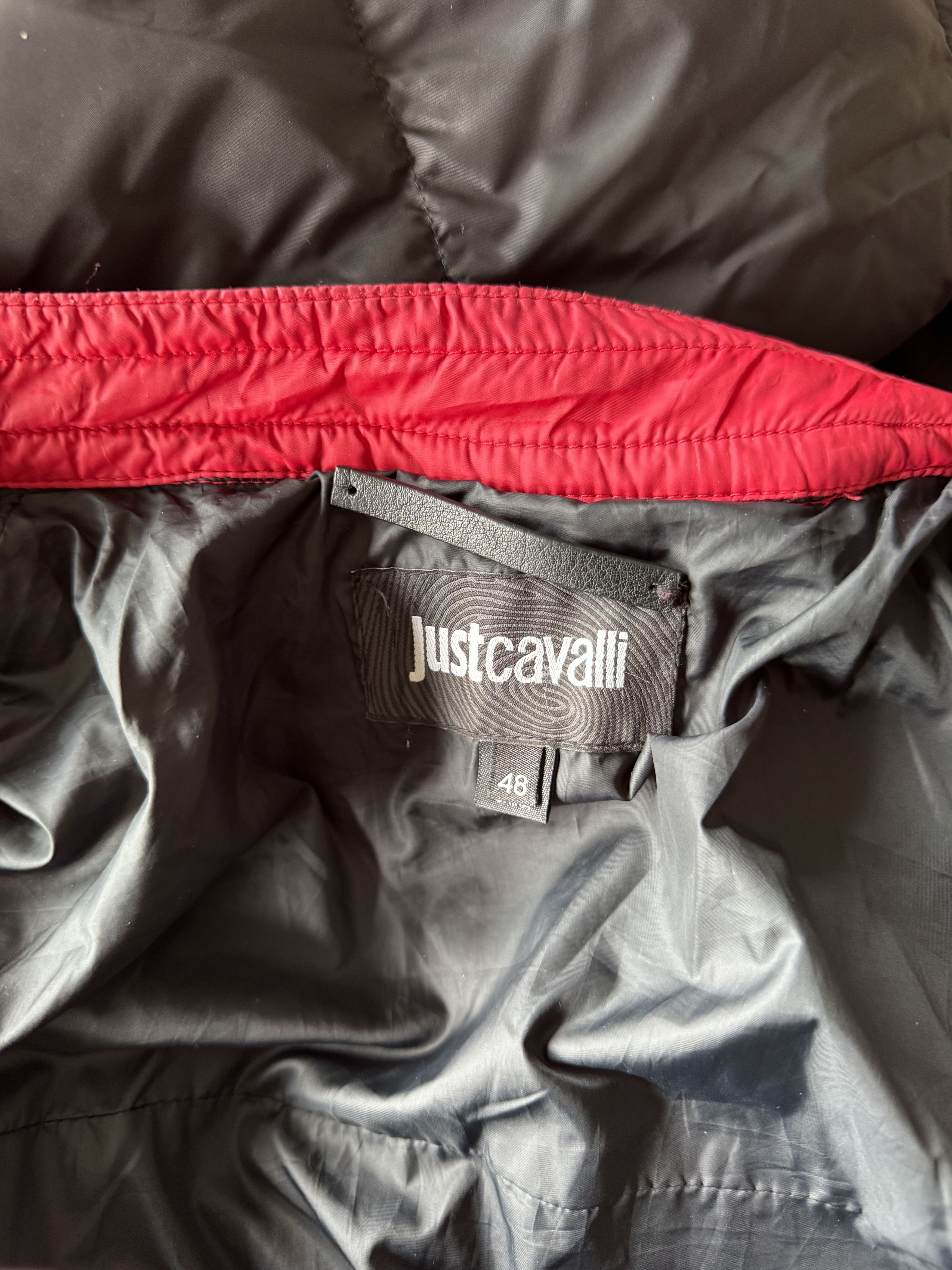 Just Cavalli Quilted Biker Down Jacket With Leather Shoulders Size US M / EU 48-50 / 2 - 14 Thumbnail