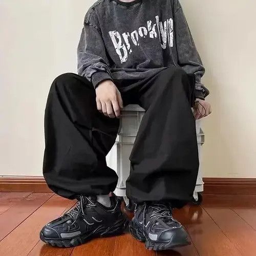 Japanese Brand Vintage Streetwear black cargo parachute pants y2k Size US 32 / EU 48 - 3 Thumbnail