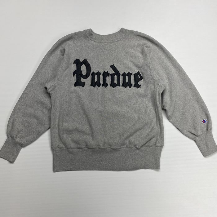 Vintage 90s Champion Reverse Weave Purdue Gothic Spellout Crewneck