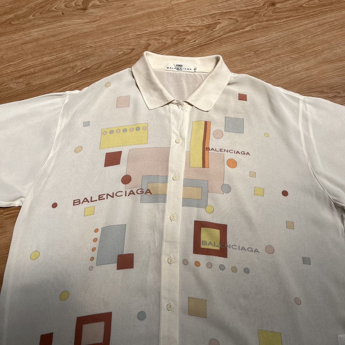 Balenciaga ⚡️Verry Rare Balenciaga Button Ups Big Script Logo100% Rayon Size US L / EU 52-54 / 3 - 6 Thumbnail