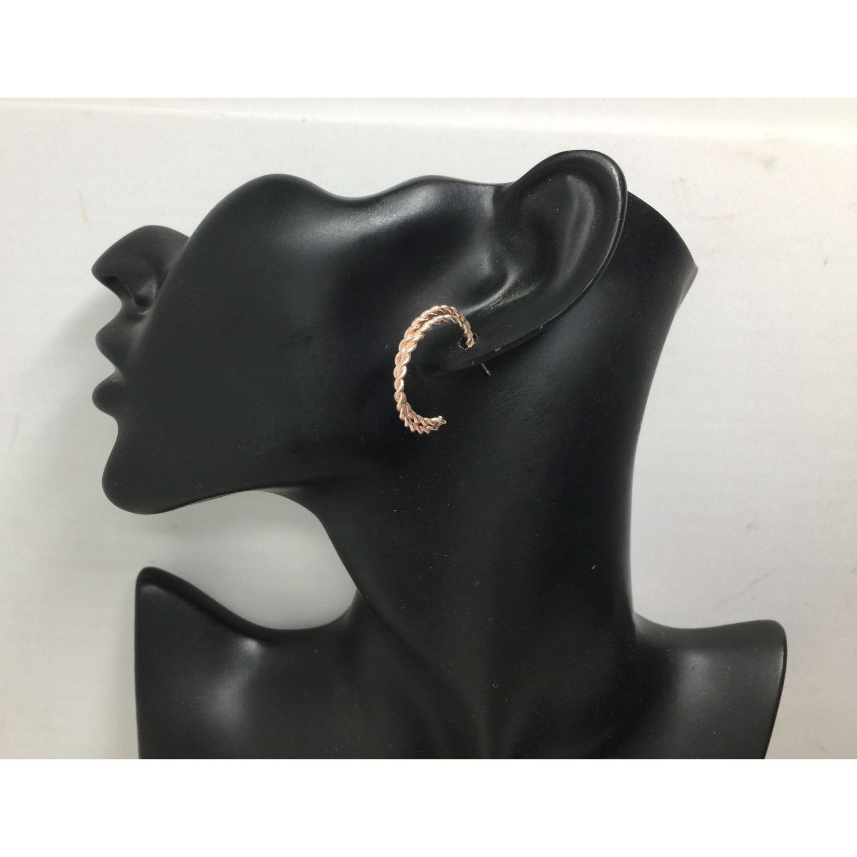 Other Women's Twisted Rose Gold Double Hoop Earrings Size ONE SIZE - 3 Thumbnail