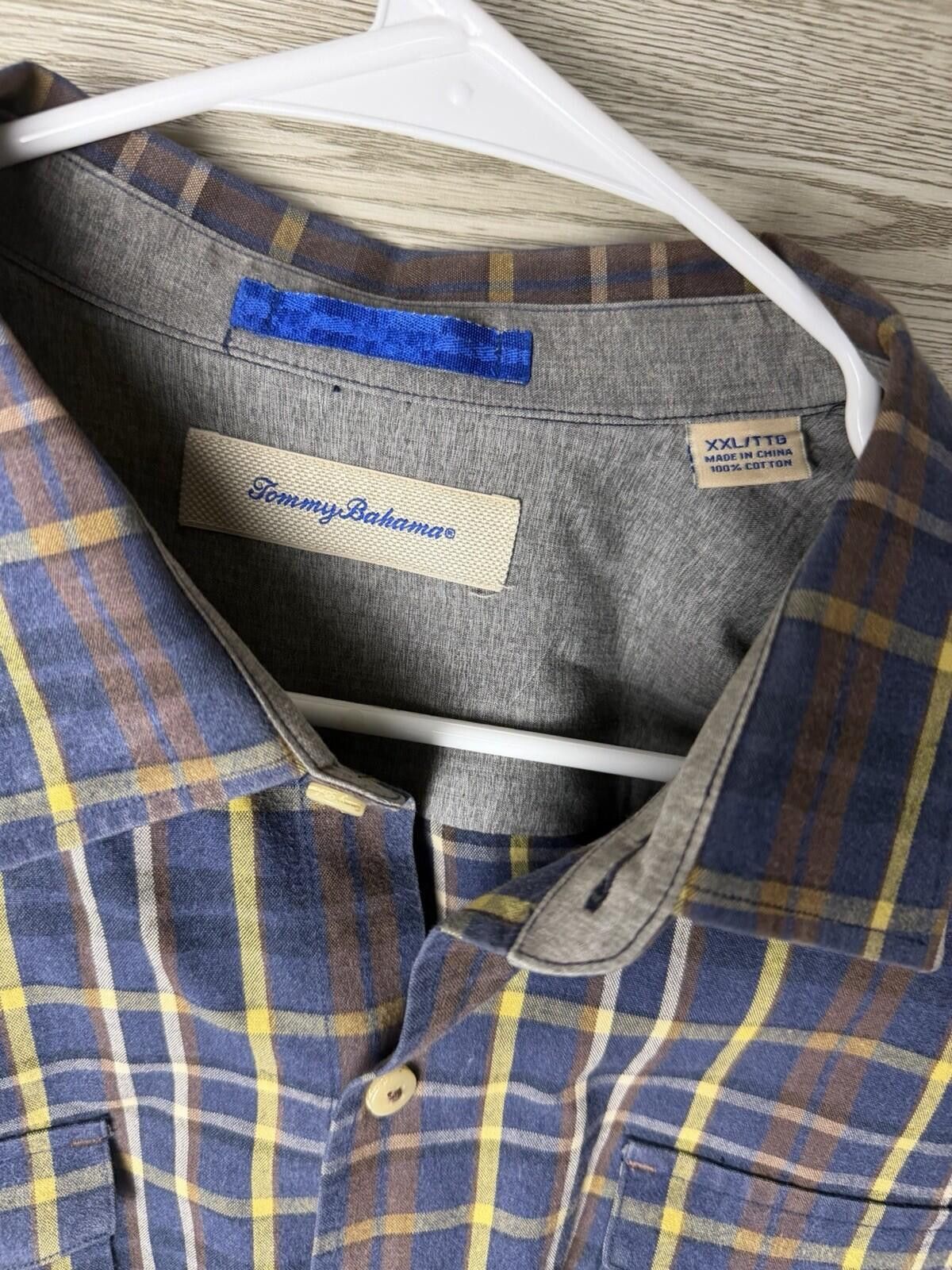 Tommy Bahama Tommy Bahama Mens XXL Plaid Long Sleeve Button Up Cotton Size US XL / EU 56 / 4 - 5 Thumbnail