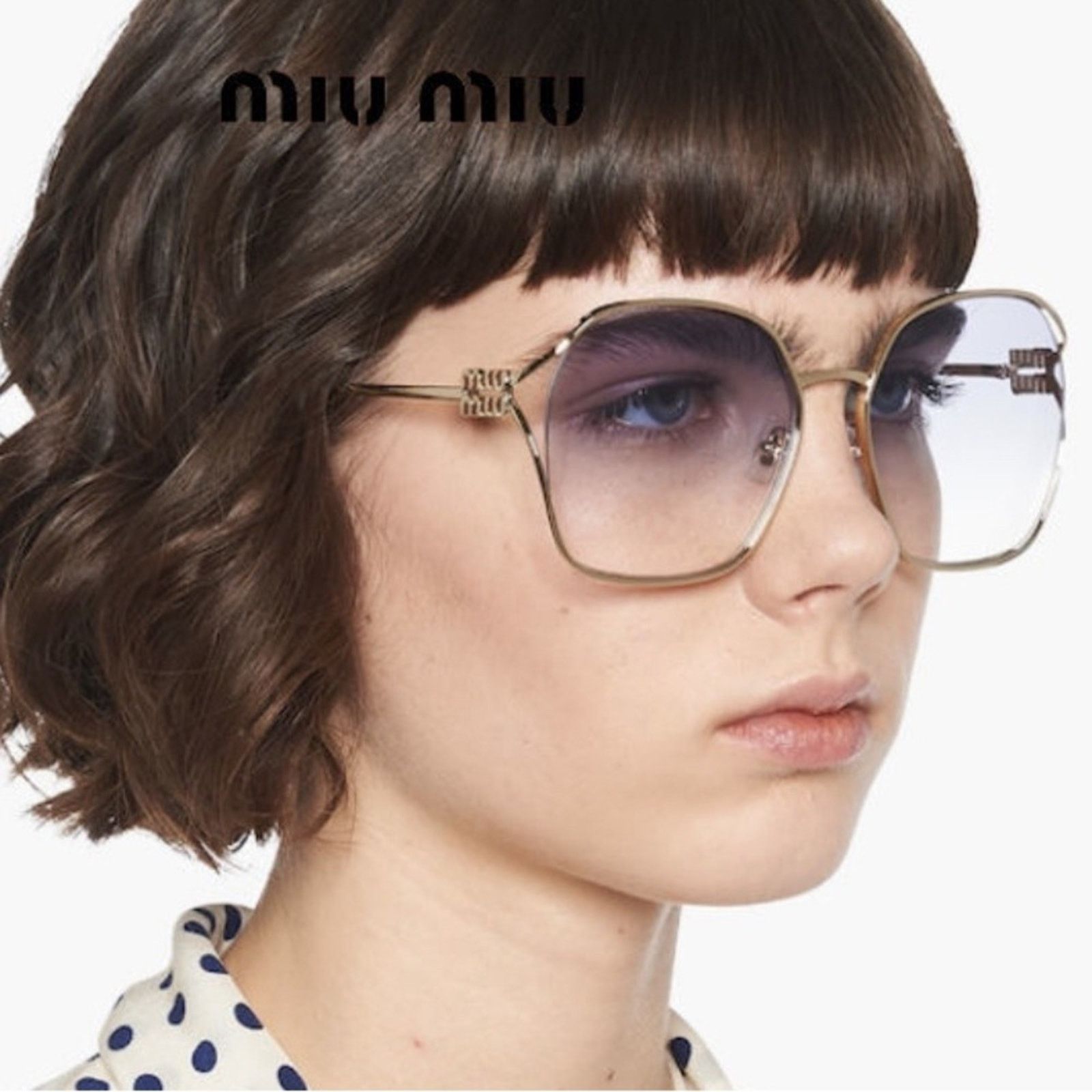 送料無料 ギフト Miu Miu MIU MIU MU52WS ZVN07S Pale Gold/Gradient Violet シングルカード