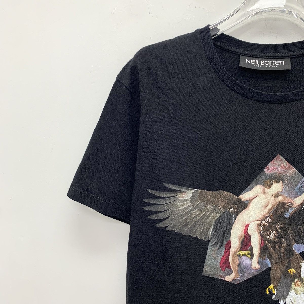 Neil Barrett Neil Barrett Black Angel & Eagle Print Cotton T-shirt K26WX Size US S / EU 44-46 / 1 - 3 Thumbnail