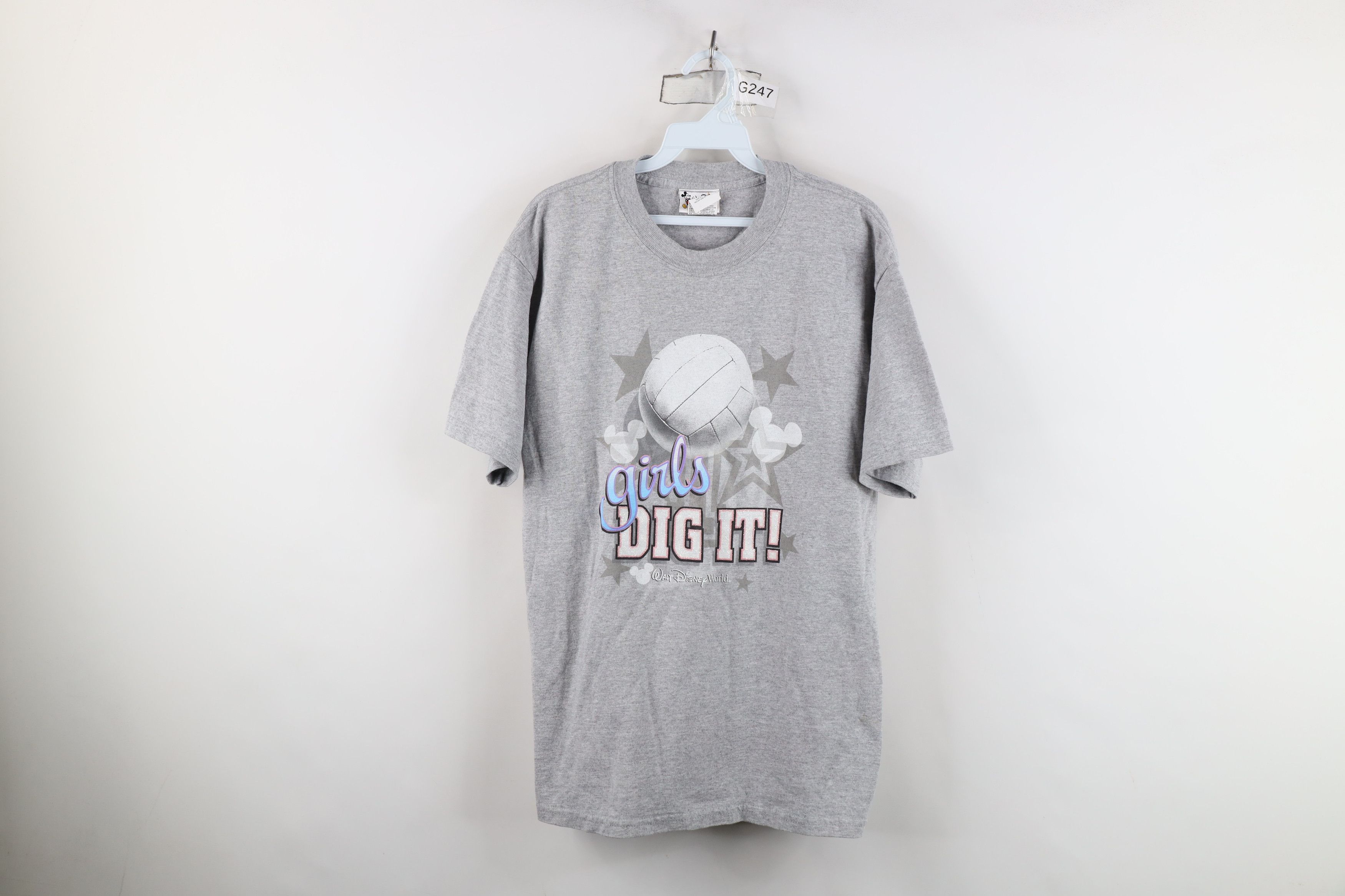 Disney Vintage 90s Walt Disney World Dig It Volleyball T-Shirt Gray Size M / US 6-8 / IT 42-44 - 1 Thumbnail