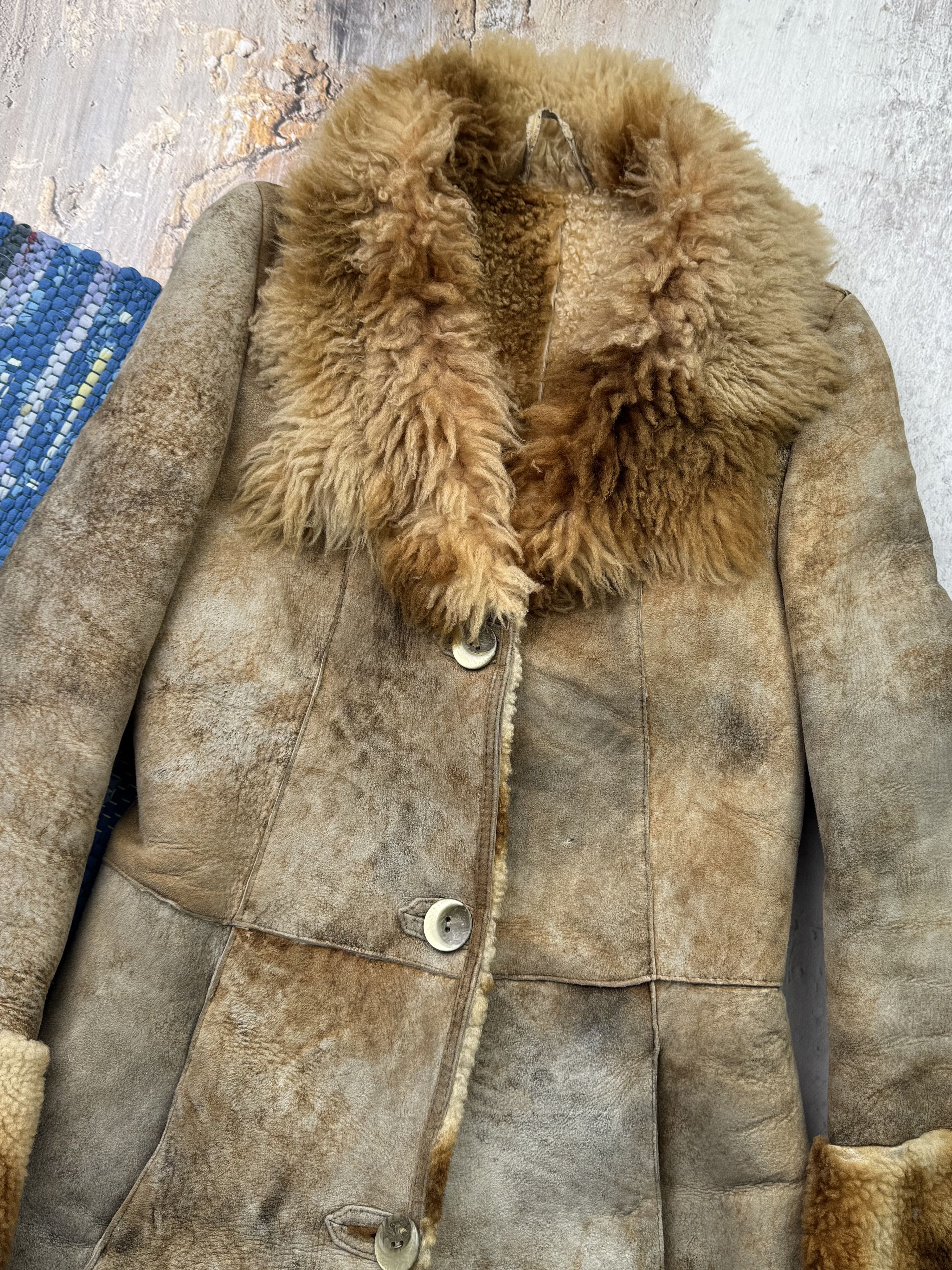 Vintage Vintage Real Sheepskin Faded Jacket A678D15(466) Size XS / US 0-2 / IT 36-38 - 4 Thumbnail
