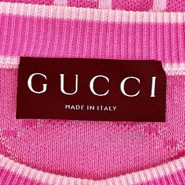 Gucci Gucci Pink logo jacquard full-print cotton round-neck sing Size L / US 10 / IT 46 - 5 Thumbnail